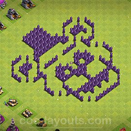 Die Troll Funny Base RH7 + Link 2024 - COC Rathaus Level 7 Art Base - #25