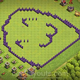 TH7 Funny Troll Base Plan with Link, Copy Town Hall 7 Art Design 2024, #26