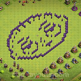 TH7 Funny Troll Base Plan with Link, Copy Town Hall 7 Art Design 2024, #32