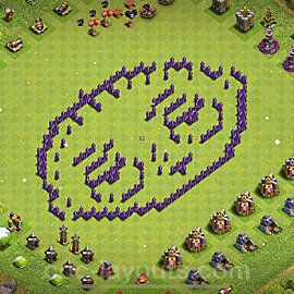 TH7 Funny Troll Base Plan with Link, Copy Town Hall 7 Art Design 2024, #32