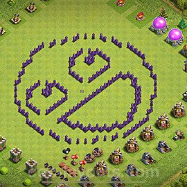 Die Troll Funny Base RH7 + Link 2024 - COC Rathaus Level 7 Art Base - #36