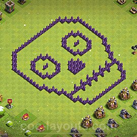 TH7 Funny Troll Base Plan with Link, Copy Town Hall 7 Art Design 2024, #37