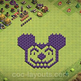 TH7 Funny Troll Base Plan with Link, Copy Town Hall 7 Art Design 2021, #4
