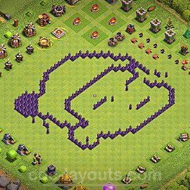 Die Troll Funny Base RH7 + Link 2024 - COC Rathaus Level 7 Art Base - #40