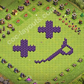 Die Troll Funny Base RH7 + Link 2025 - COC Rathaus Level 7 Art Base - #42