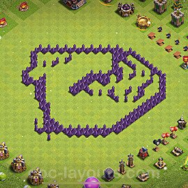 TH7 Funny Troll Base Plan with Link, Copy Town Hall 7 Art Design 2025, #43