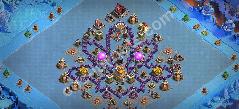 Troll Funny Diseño de aldea Ayuntamiento 7 Copiar - COC TH7 Perfecta Art Distribucion 2026 + Enlace - #10