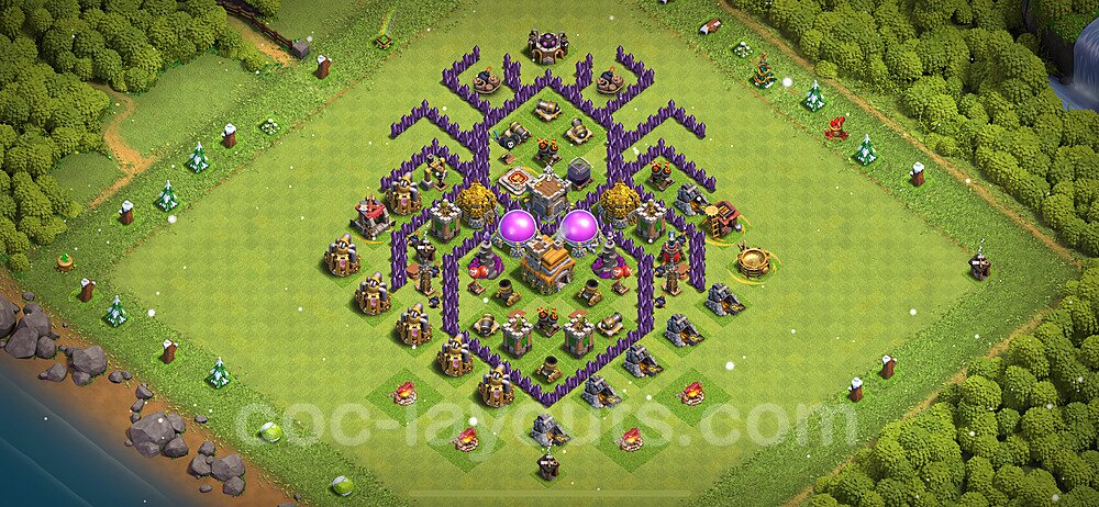 TH7 Funny Troll Base Plan with Link, Copy Town Hall 7 Art Design 2024, #14