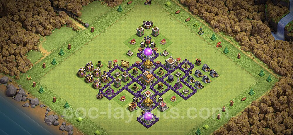 TH7 Funny Troll Base Plan with Link, Copy Town Hall 7 Art Design 2023, #2