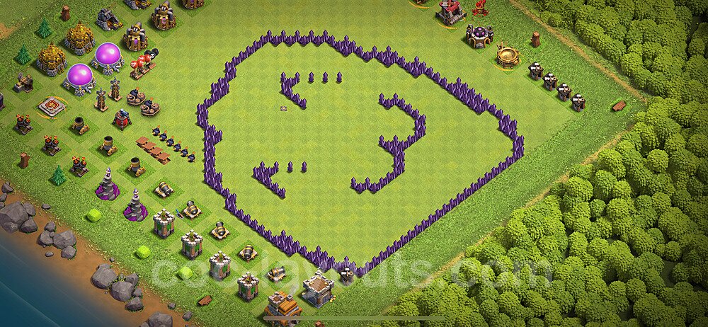 Troll Funny Diseño de aldea Ayuntamiento 7 Copiar - COC TH7 Perfecta Art Distribucion 2024 + Enlace - #26