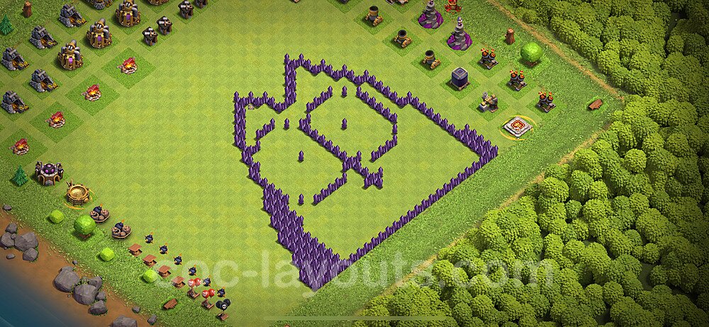 Troll Funny Diseño de aldea Ayuntamiento 7 Copiar - COC TH7 Perfecta Art Distribucion 2024 + Enlace - #27