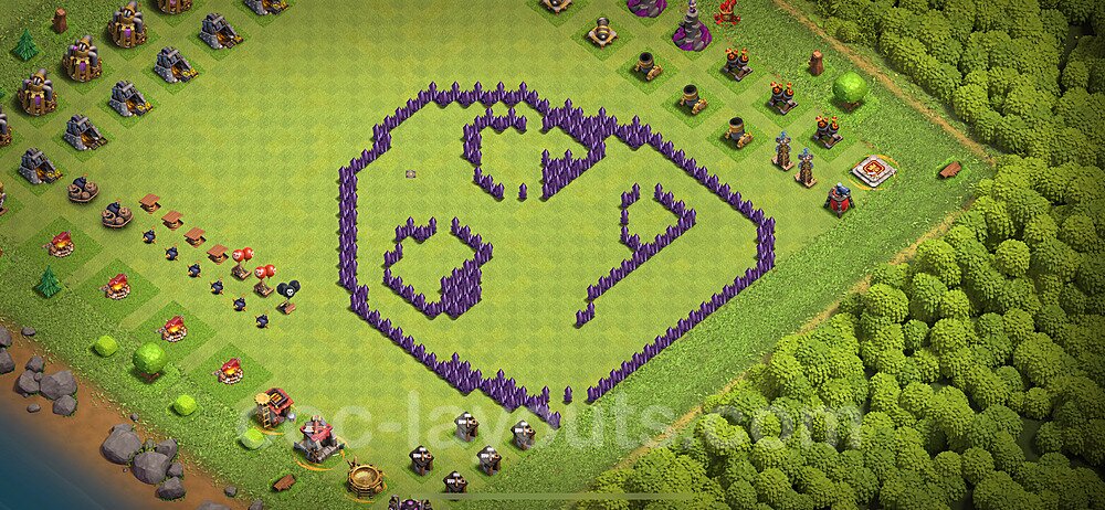 Municipio livello 7 Troll Funny Base + Link - Miglior Art Disposizione Villaggio COC 2024 TH7 - #28