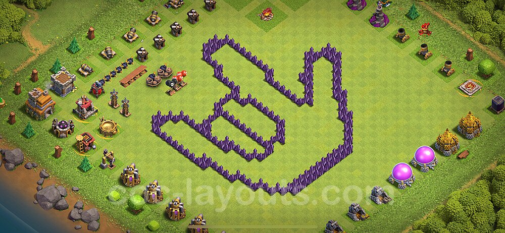 Troll Funny Diseño de aldea Ayuntamiento 7 Copiar - COC TH7 Perfecta Art Distribucion 2024 + Enlace - #30