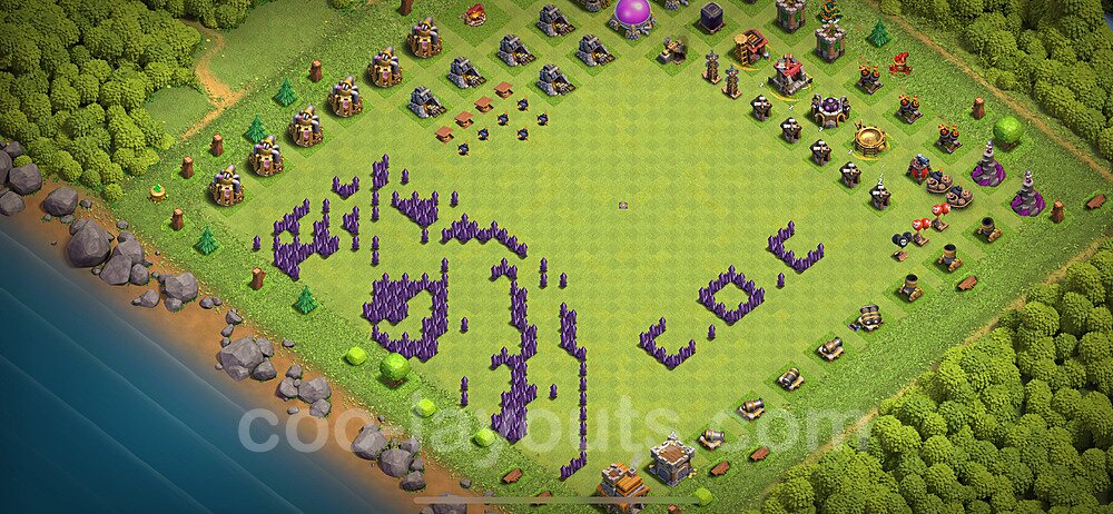 Troll Funny Diseño de aldea Ayuntamiento 7 Copiar - COC TH7 Perfecta Art Distribucion 2024 + Enlace - #33