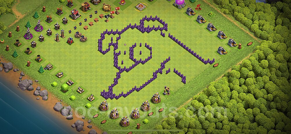 Troll Funny Diseño de aldea Ayuntamiento 7 Copiar - COC TH7 Perfecta Art Distribucion 2024 + Enlace - #39