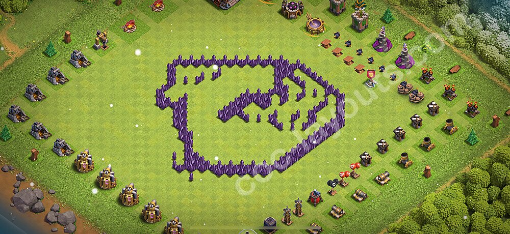 Die Troll Funny Base RH7 + Link 2025 - COC Rathaus Level 7 Art Base - #43