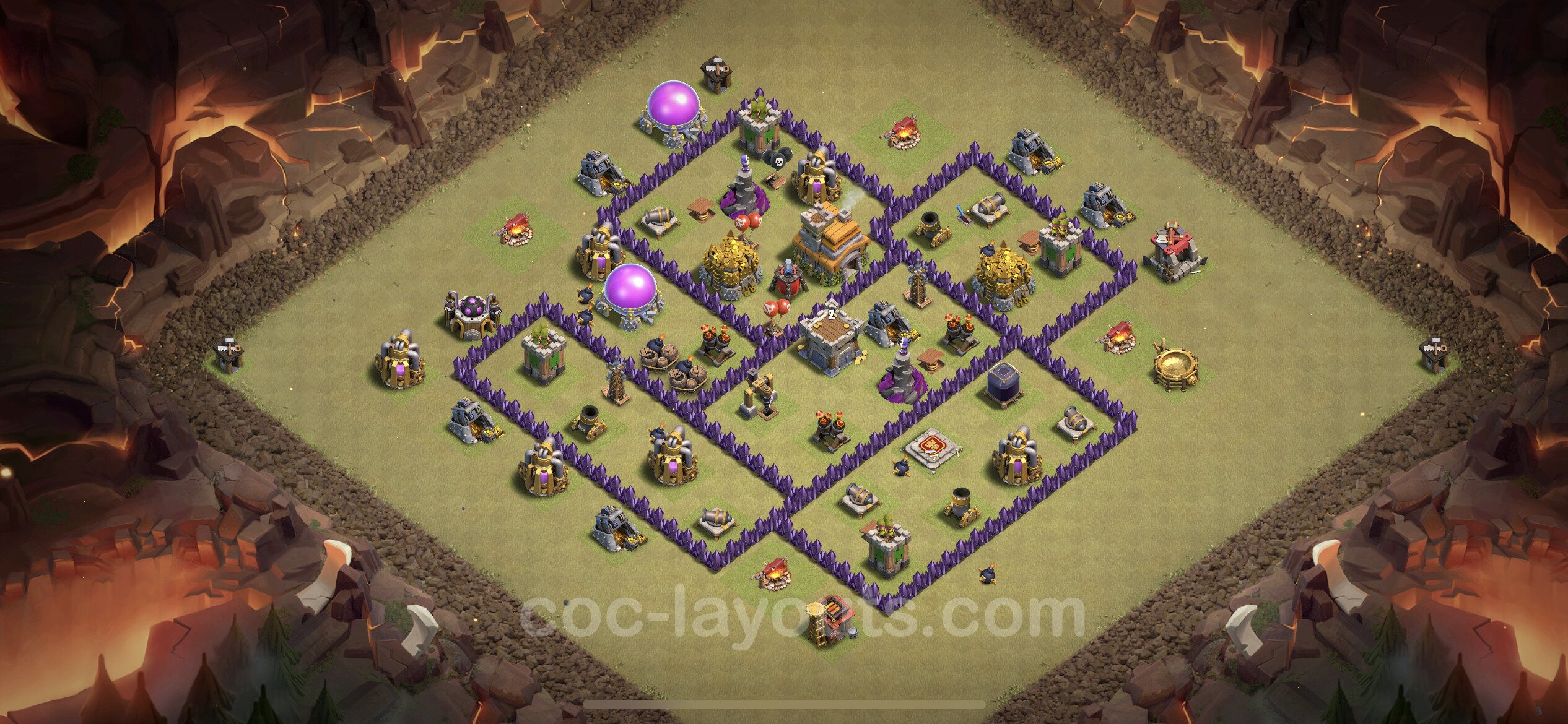 Top War Base TH7 with Link, Anti Everything - Max Levels CWL Plan - Clash o...