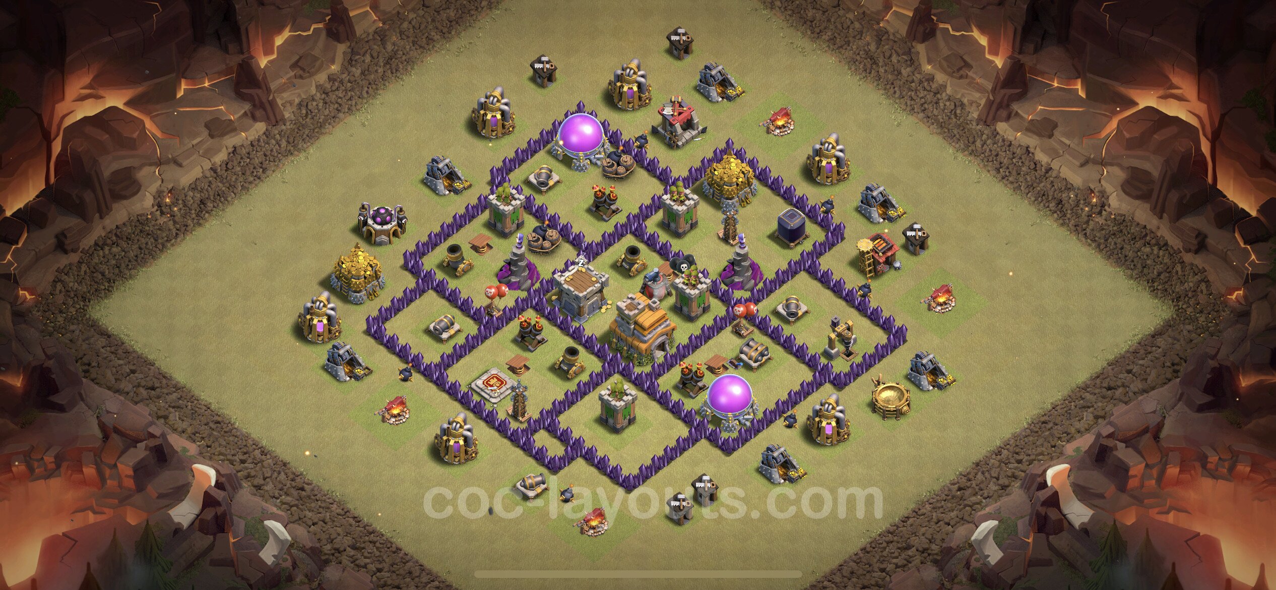 Best Anti 2 Stars War Base TH7 with Link, Anti Everything - Town Hall Level...
