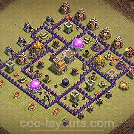 TH7 Max Levels CWL War Base Plan with Link, Anti Everything, Copy Town Hall 7 Design 2024, #103