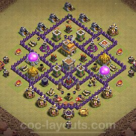 TH7 Anti 3 Stars CWL War Base Plan with Link, Anti Everything, Copy Town Hall 7 Design 2024, #107