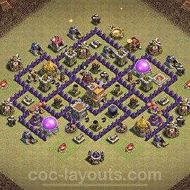 TH7 War Base Plan with Link, Anti Air / Dragon, Copy Town Hall 7 CWL Design, #11