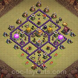 TH7 War Base Plan with Link, Anti Everything, Hybrid, Copy Town Hall 7 CWL Design 2024, #111