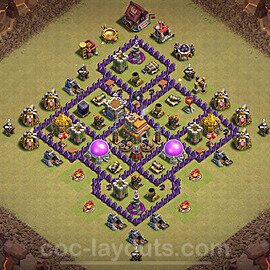 Die Anti 2 Sterne Clan War Base RH7 + Link, Anti Alles 2024 - COC Rathaus Level 7 Kriegsbase (CK / CW) - #112