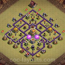 TH7 Anti 2 Stars CWL War Base Plan with Link, Anti Everything, Copy Town Hall 7 Design 2024, #115