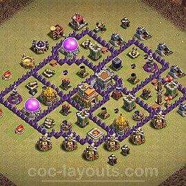 Die Maximal Clan War Base RH7 + Link, Hybrid 2024 - COC Rathaus Level 7 Kriegsbase (CK / CW) - #116