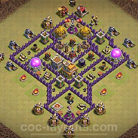 TH7 Max Levels CWL War Base Plan with Link, Hybrid, Copy Town Hall 7 Design 2024, #118