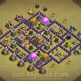 TH7 Anti 3 Stars CWL War Base Plan with Link, Anti Everything, Copy Town Hall 7 Design 2024, #119