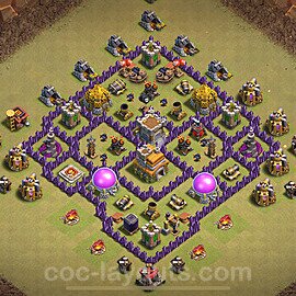 TH7 Anti 2 Stars CWL War Base Plan with Link, Anti Everything, Copy Town Hall 7 Design 2024, #121