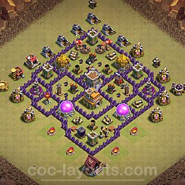 TH7 Anti 2 Stars CWL War Base Plan with Link, Anti Everything, Copy Town Hall 7 Design 2024, #121