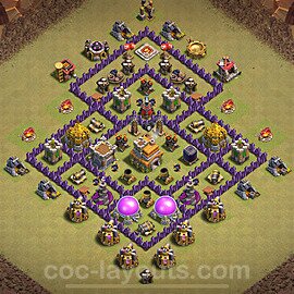 TH7 Max Levels CWL War Base Plan with Link, Anti Everything, Copy Town Hall 7 Design 2024, #122