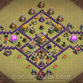 TH7 Max Levels CWL War Base Plan with Link, Hybrid, Copy Town Hall 7 Design 2024, #125