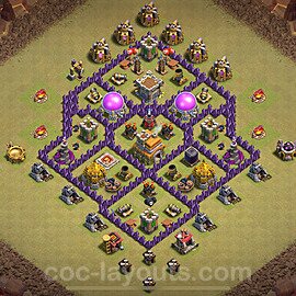 TH7 War Base Plan with Link, Anti Everything, Hybrid, Copy Town Hall 7 CWL Design 2024, #126