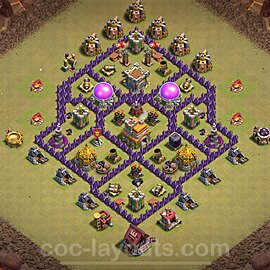 TH7 War Base Plan with Link, Anti Everything, Hybrid, Copy Town Hall 7 CWL Design 2024, #126