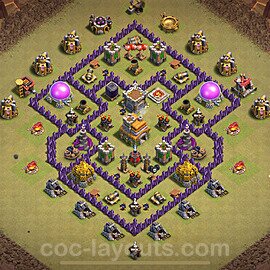 Diseño de aldea para Guerra al Maximo Ayuntamiento 7 Copiar, Híbrido - Full COC TH7 Perfecta Distribucion 2024 + Enlace - #127