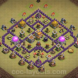 TH7 Anti 3 Stars CWL War Base Plan with Link, Anti Everything, Copy Town Hall 7 Design 2024, #129