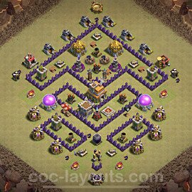 Diseño de aldea para Guerra Ayuntamiento 7 Copiar, Anti Todo - COC TH7 Perfecta Distribucion + Enlace - #13