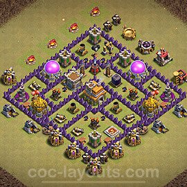 Die Anti 2 Sterne Clan War Base RH7 + Link, Hybrid 2024 - COC Rathaus Level 7 Kriegsbase (CK / CW) - #133