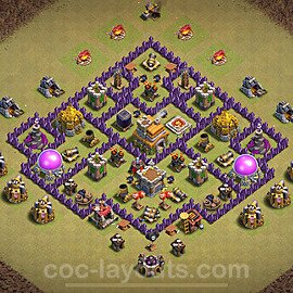 TH7 Anti 3 Stars CWL War Base Plan with Link, Anti Everything, Copy Town Hall 7 Design 2024, #134