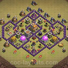 Die Anti 3 Sterne Clan War Base RH7 + Link, Anti Alles 2024 - COC Rathaus Level 7 Kriegsbase (CK / CW) - #135