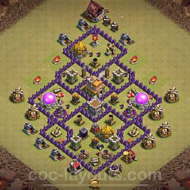 Die Clan War Base RH7 + Link, Anti Alles, Hybrid 2024 - COC Rathaus Level 7 Kriegsbase (CK / CW) - #147