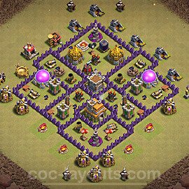 TH7 Anti 2 Stars CWL War Base Plan with Link, Anti Everything, Copy Town Hall 7 Design 2024, #149