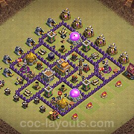 Die Maximal Clan War Base RH7 + Link, Hybrid 2025 - COC Rathaus Level 7 Kriegsbase (CK / CW) - #162