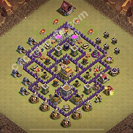 Die Anti 2 Sterne Clan War Base RH7 + Link, Anti Alles 2025 - COC Rathaus Level 7 Kriegsbase (CK / CW) - #169