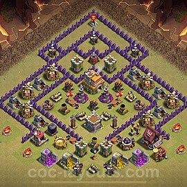 Diseño de aldea para Guerra Ayuntamiento 7 Copiar - COC TH7 Perfecta Distribucion 2025 + Enlace - #172