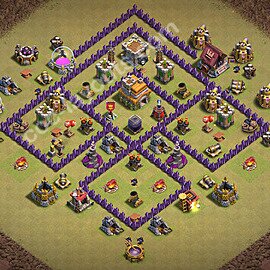 Top Anti 3 Etoiles Base de Guerre HDV 7 + Lien (Link) 2026 gdc - Hôtel de Ville 7 Base Copier - #173