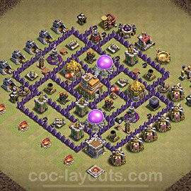 Die Anti 2 Sterne Clan War Base RH7 + Link, Hybrid 2022 - COC Rathaus Level 7 Kriegsbase (CK / CW) - #21
